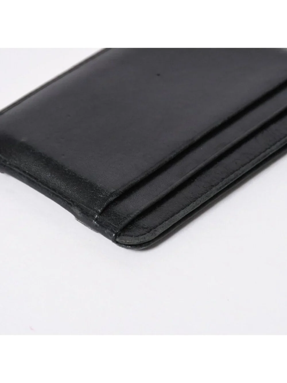 Chanel Cambon Line Card Case CC Logo Lambskin Black Pink
